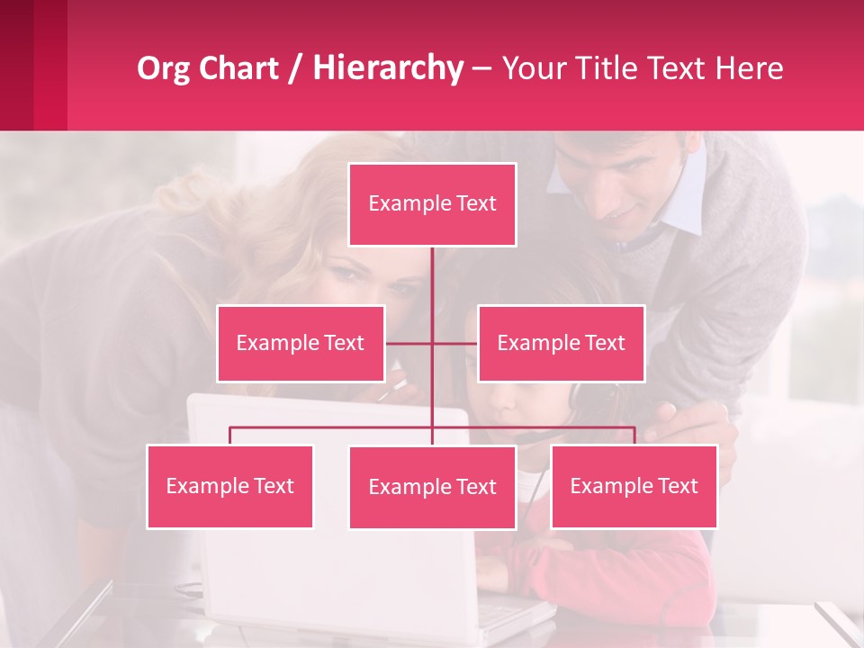 A Woman And A Man Are Looking At A Laptop PowerPoint Template