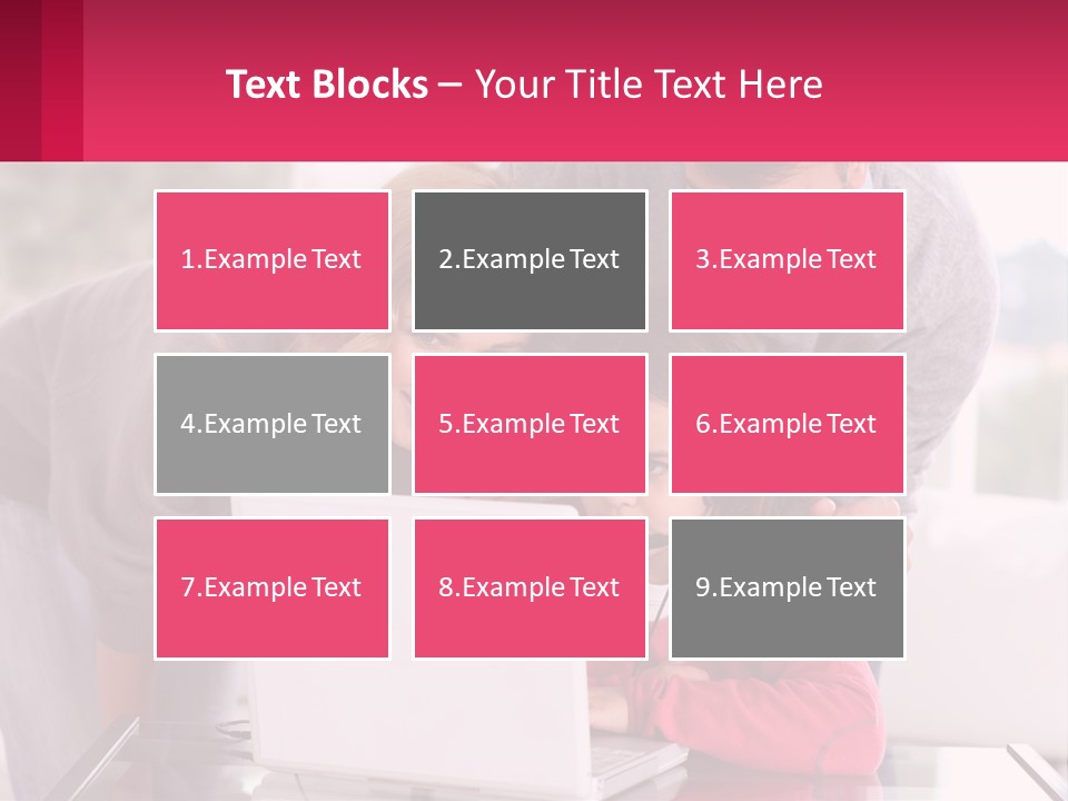 A Woman And A Man Are Looking At A Laptop PowerPoint Template