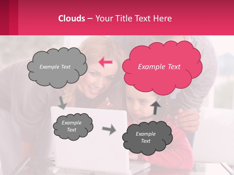 A Woman And A Man Are Looking At A Laptop PowerPoint Template