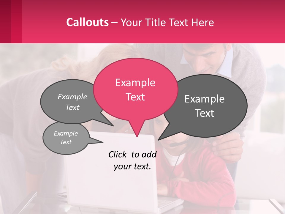 A Woman And A Man Are Looking At A Laptop PowerPoint Template