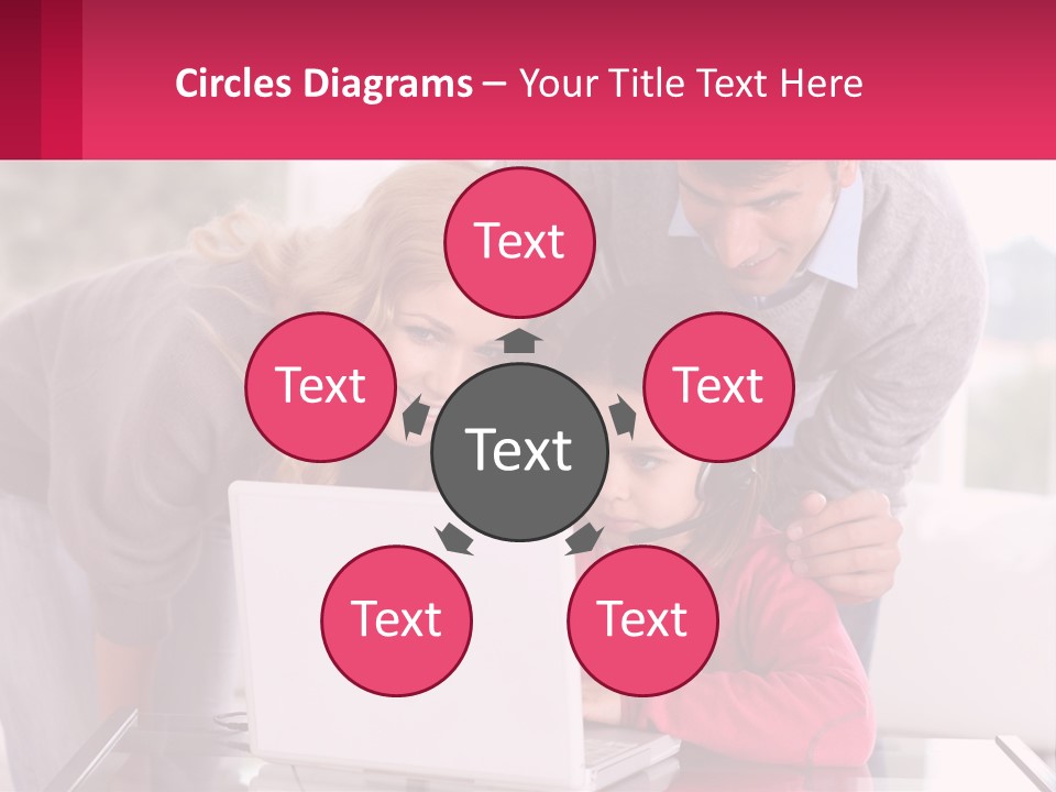 A Woman And A Man Are Looking At A Laptop PowerPoint Template