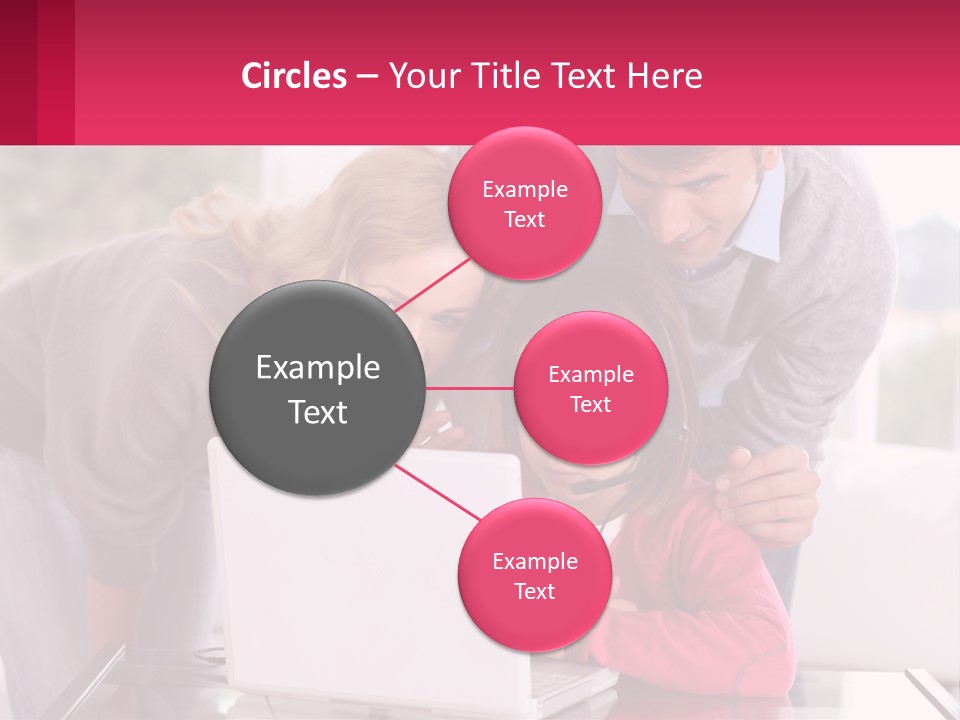 A Woman And A Man Are Looking At A Laptop PowerPoint Template