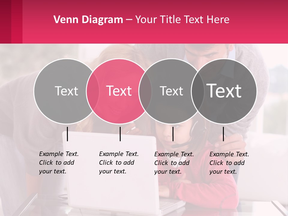 A Woman And A Man Are Looking At A Laptop PowerPoint Template