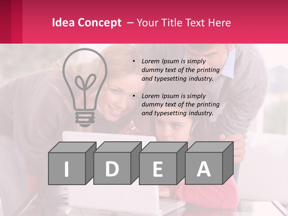 A Woman And A Man Are Looking At A Laptop PowerPoint Template