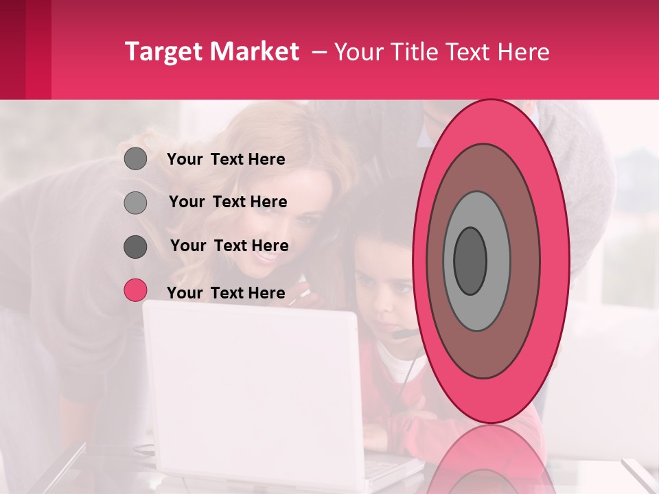 A Woman And A Man Are Looking At A Laptop PowerPoint Template