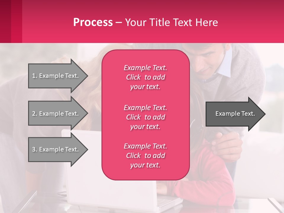 A Woman And A Man Are Looking At A Laptop PowerPoint Template