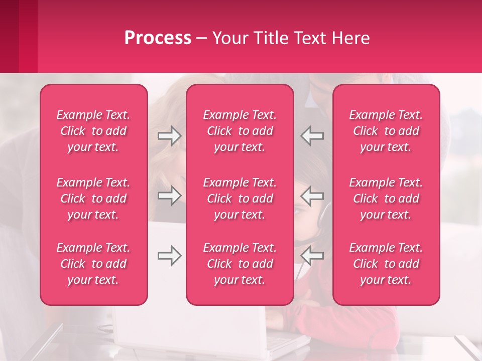 A Woman And A Man Are Looking At A Laptop PowerPoint Template