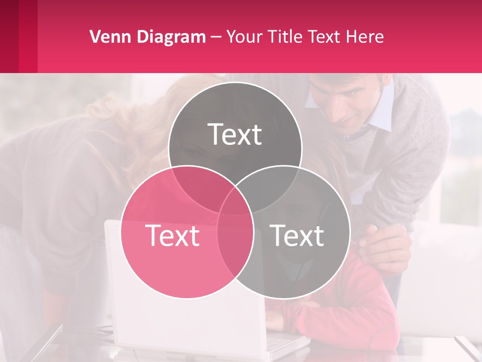 A Woman And A Man Are Looking At A Laptop PowerPoint Template