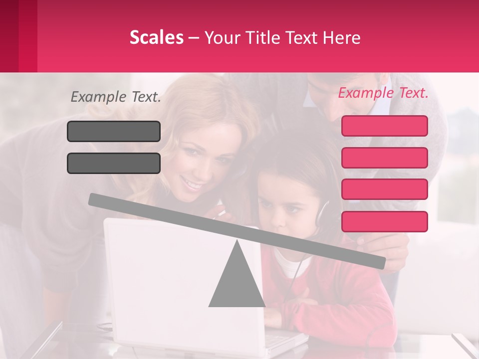 A Woman And A Man Are Looking At A Laptop PowerPoint Template