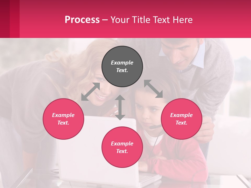 A Woman And A Man Are Looking At A Laptop PowerPoint Template