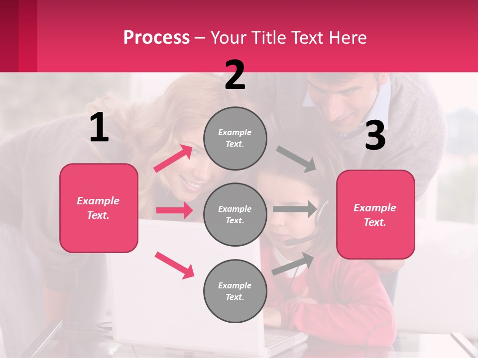 A Woman And A Man Are Looking At A Laptop PowerPoint Template