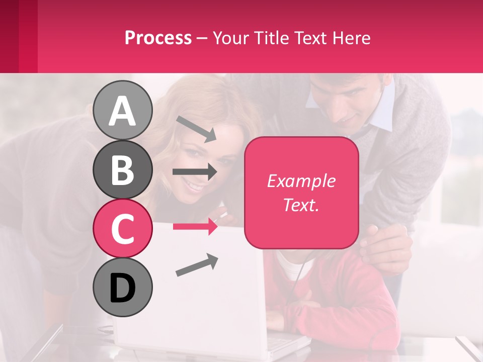 A Woman And A Man Are Looking At A Laptop PowerPoint Template
