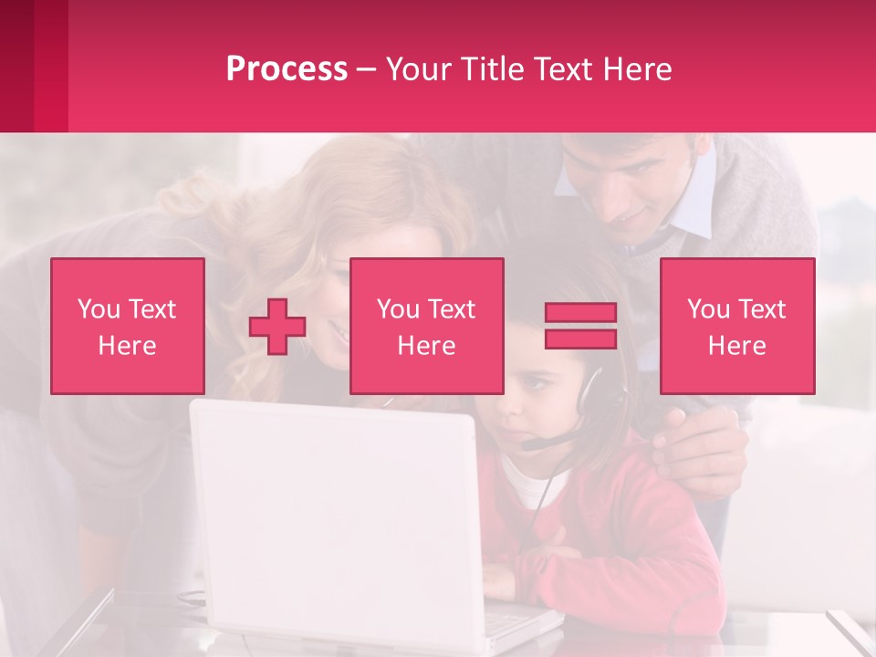 A Woman And A Man Are Looking At A Laptop PowerPoint Template