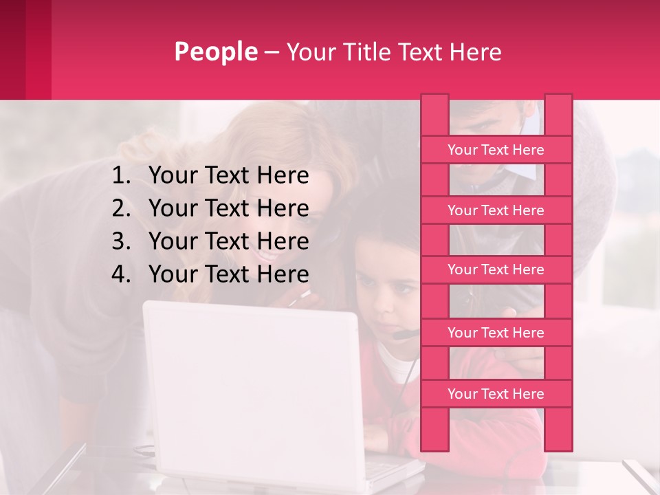 A Woman And A Man Are Looking At A Laptop PowerPoint Template