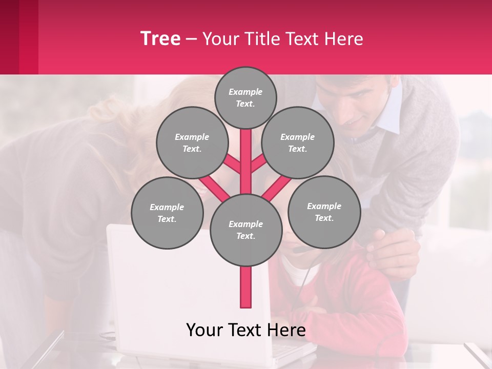 A Woman And A Man Are Looking At A Laptop PowerPoint Template