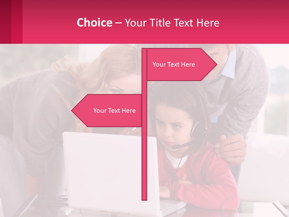 A Woman And A Man Are Looking At A Laptop PowerPoint Template