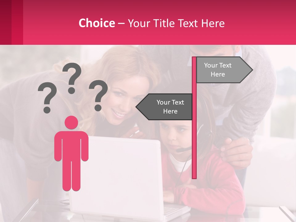 A Woman And A Man Are Looking At A Laptop PowerPoint Template