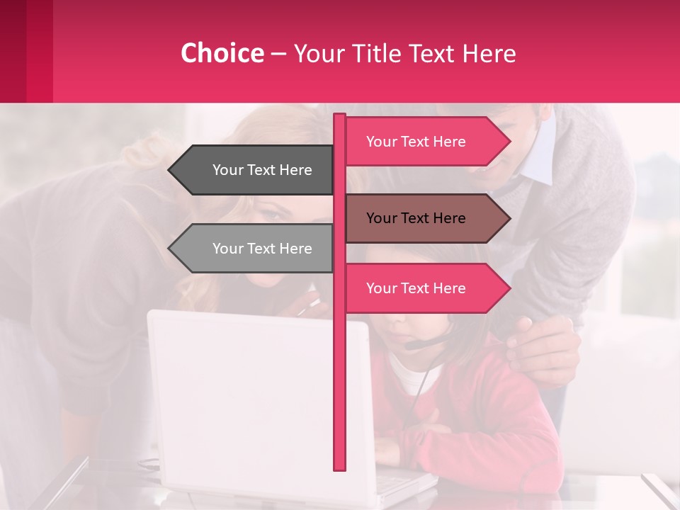 A Woman And A Man Are Looking At A Laptop PowerPoint Template