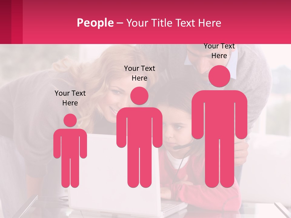 A Woman And A Man Are Looking At A Laptop PowerPoint Template