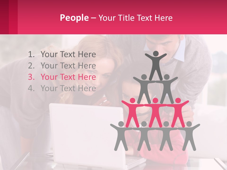 A Woman And A Man Are Looking At A Laptop PowerPoint Template