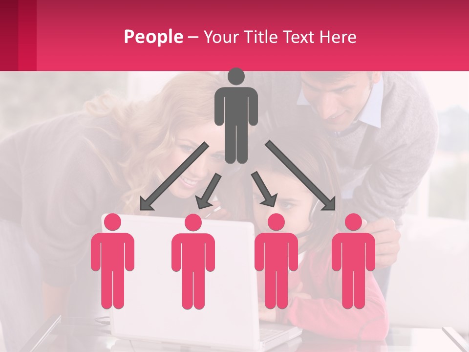 A Woman And A Man Are Looking At A Laptop PowerPoint Template