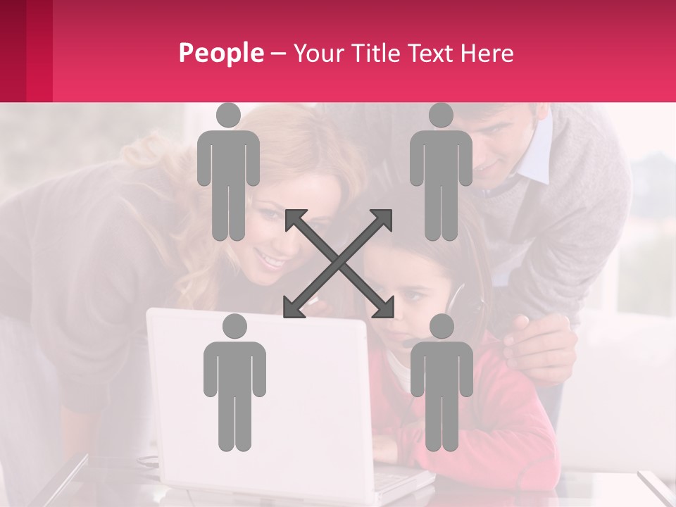 A Woman And A Man Are Looking At A Laptop PowerPoint Template