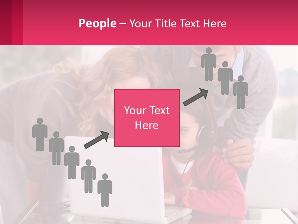 A Woman And A Man Are Looking At A Laptop PowerPoint Template