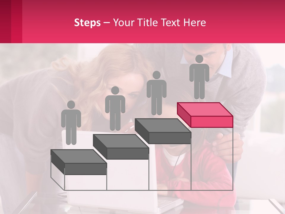 A Woman And A Man Are Looking At A Laptop PowerPoint Template