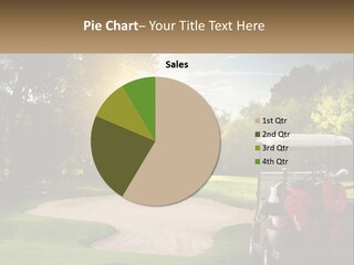 A Golf Cart With A Golf Bag On The Back Of It PowerPoint Template