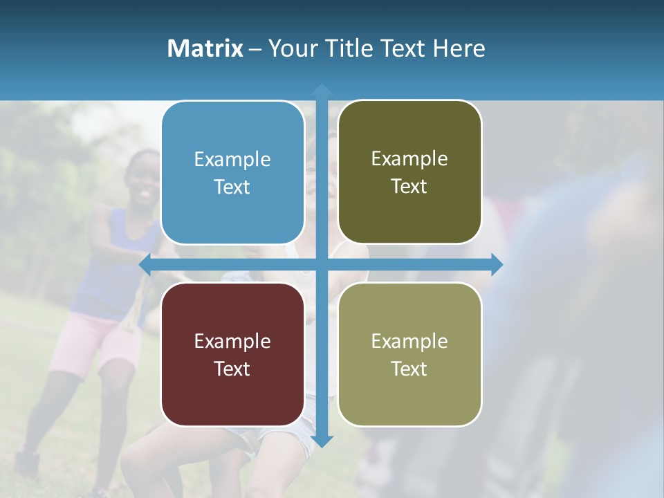 A Group Of Children Playing Tug Of War In A Park PowerPoint Template