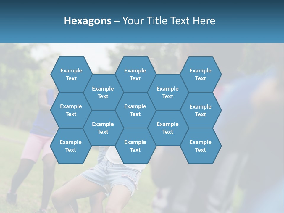 A Group Of Children Playing Tug Of War In A Park PowerPoint Template