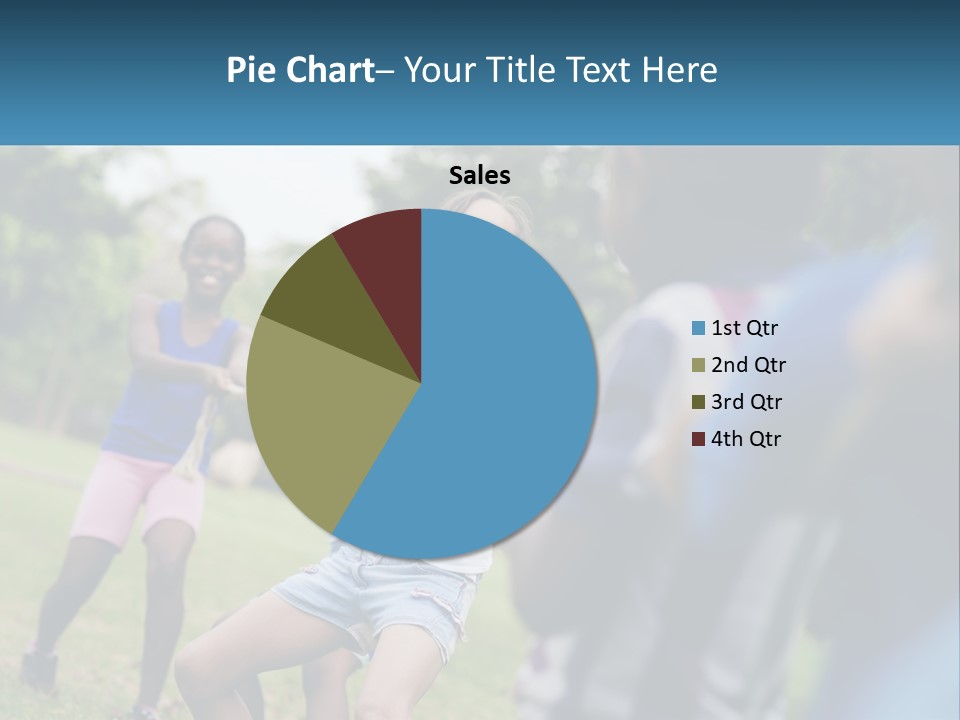 A Group Of Children Playing Tug Of War In A Park PowerPoint Template