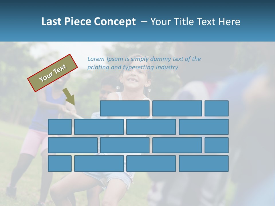 A Group Of Children Playing Tug Of War In A Park PowerPoint Template
