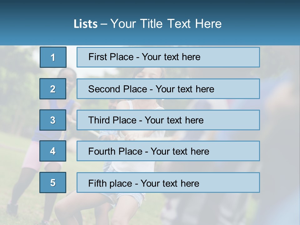 A Group Of Children Playing Tug Of War In A Park PowerPoint Template