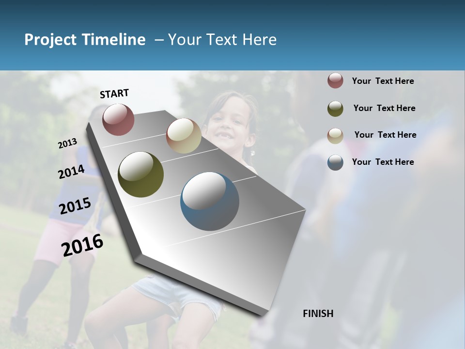 A Group Of Children Playing Tug Of War In A Park PowerPoint Template