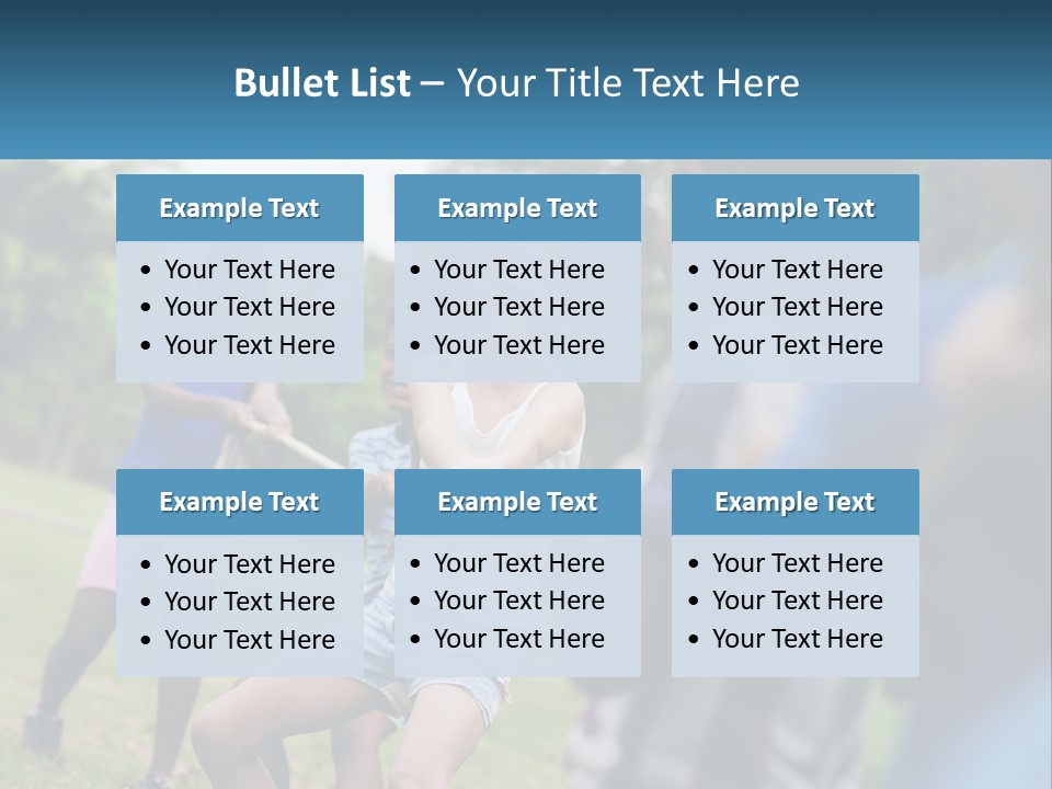 A Group Of Children Playing Tug Of War In A Park PowerPoint Template