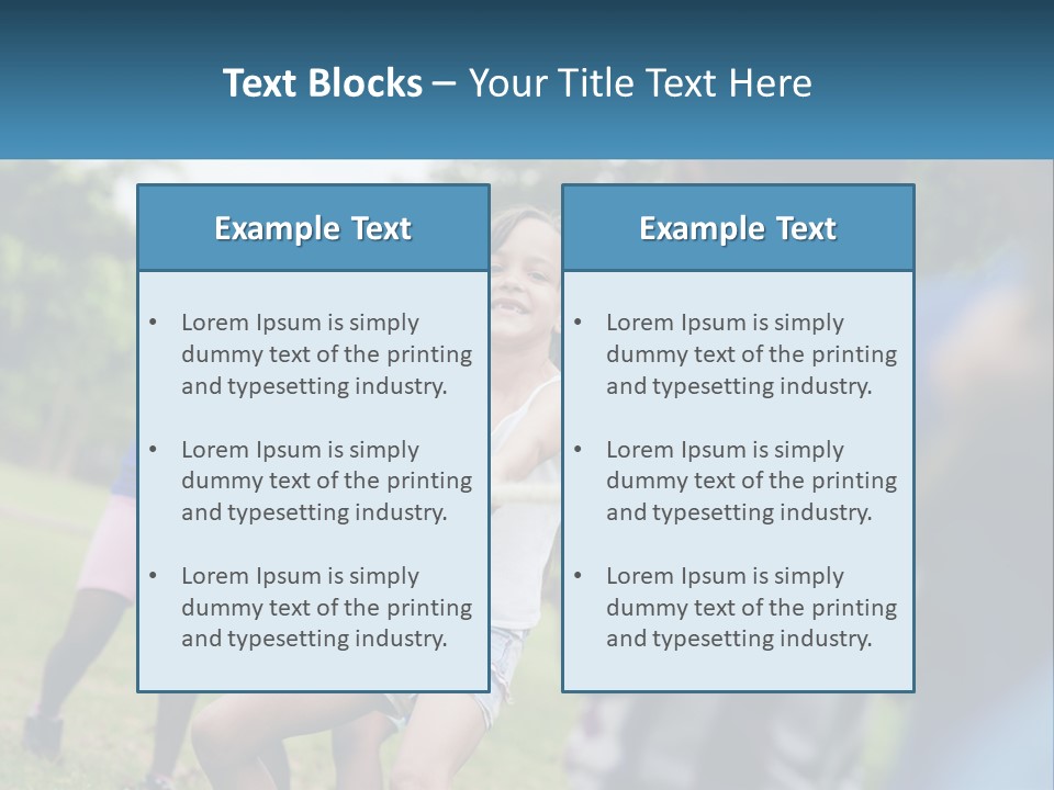 A Group Of Children Playing Tug Of War In A Park PowerPoint Template