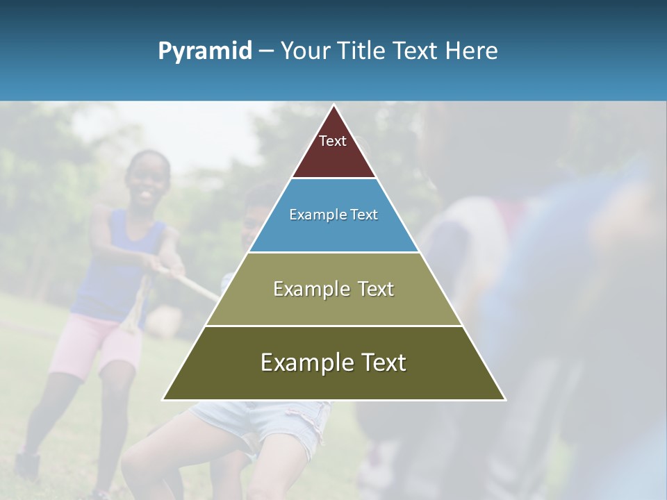 A Group Of Children Playing Tug Of War In A Park PowerPoint Template