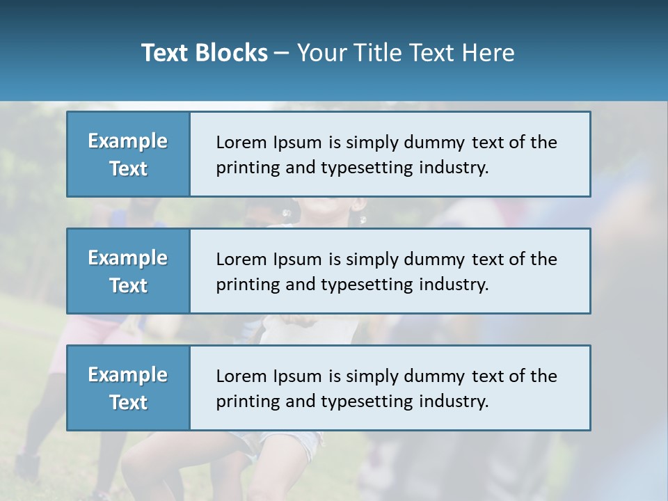 A Group Of Children Playing Tug Of War In A Park PowerPoint Template