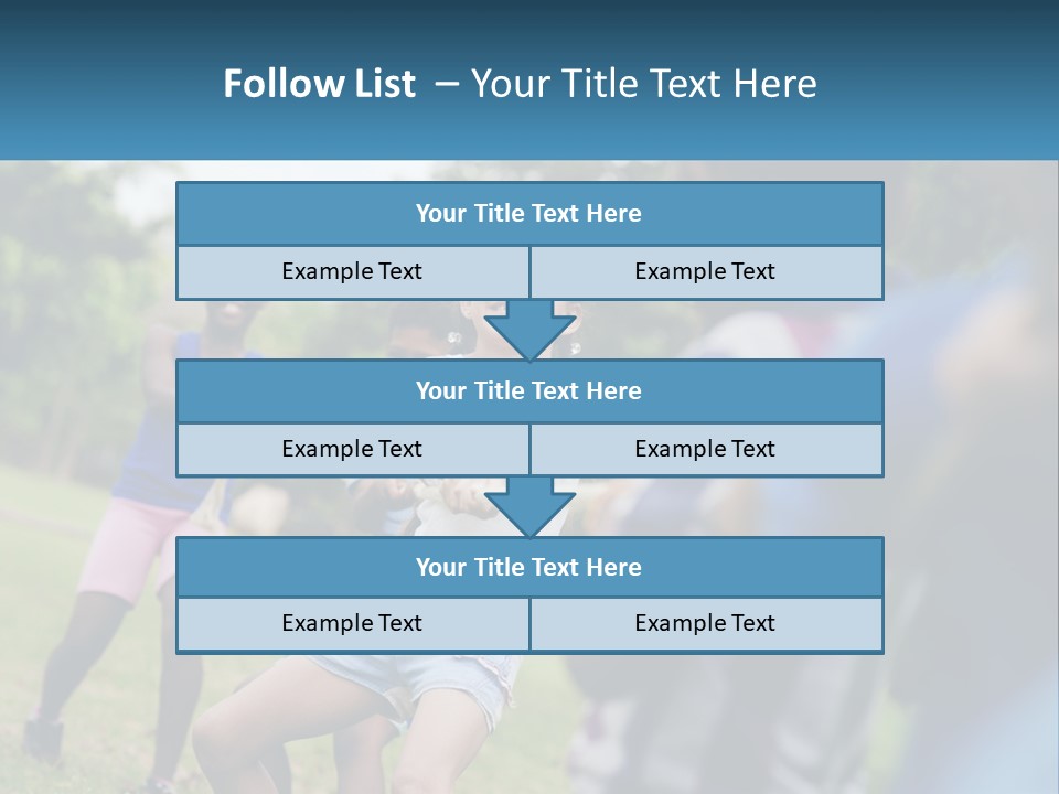A Group Of Children Playing Tug Of War In A Park PowerPoint Template