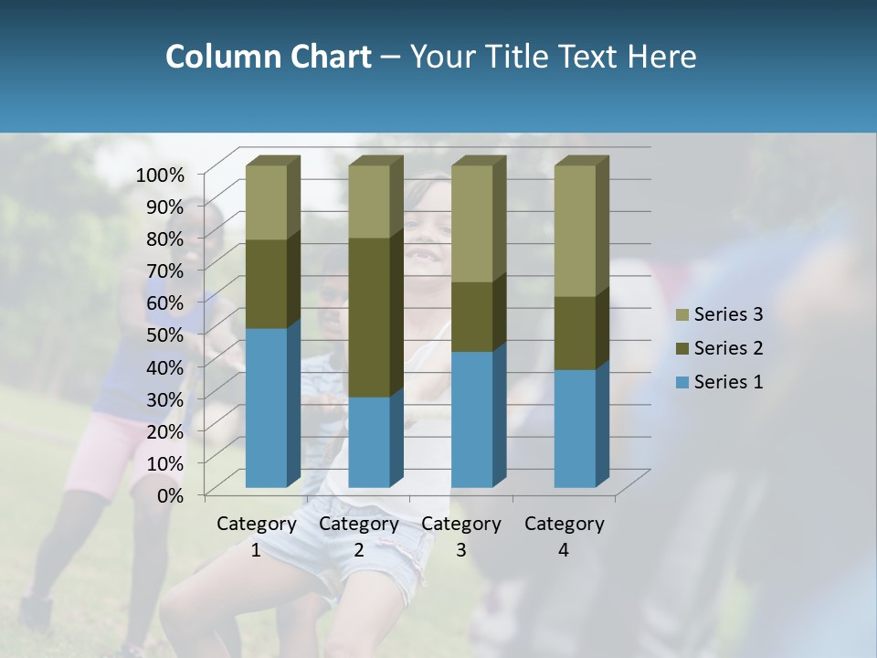 A Group Of Children Playing Tug Of War In A Park PowerPoint Template