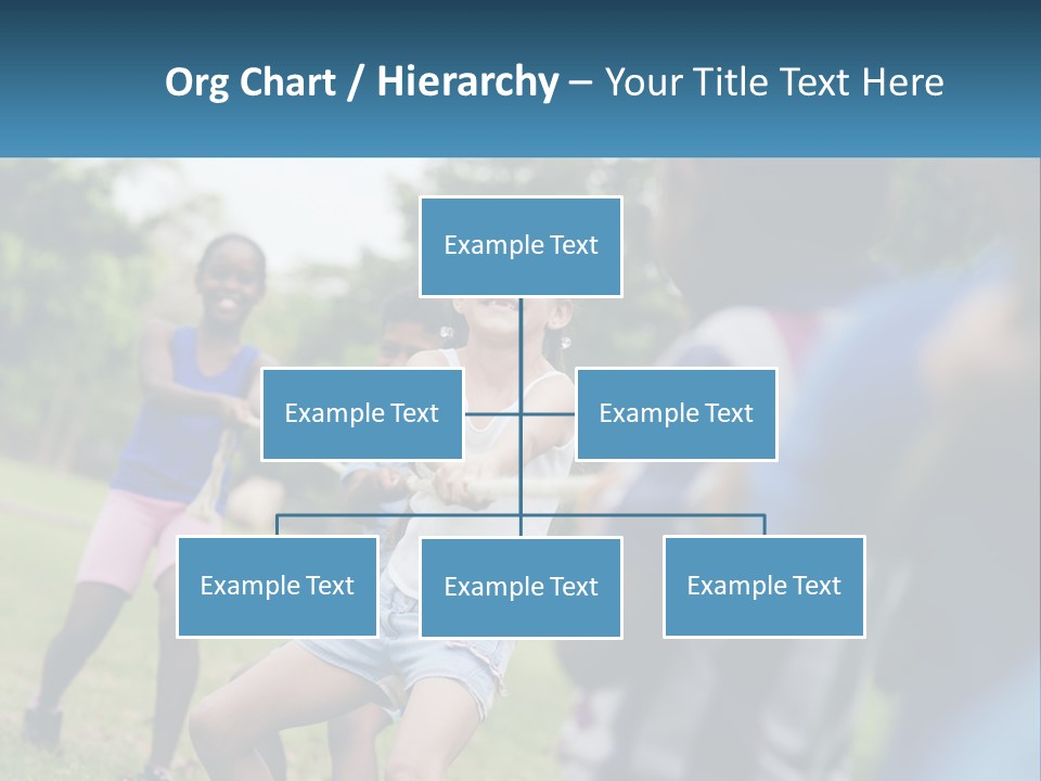 A Group Of Children Playing Tug Of War In A Park PowerPoint Template