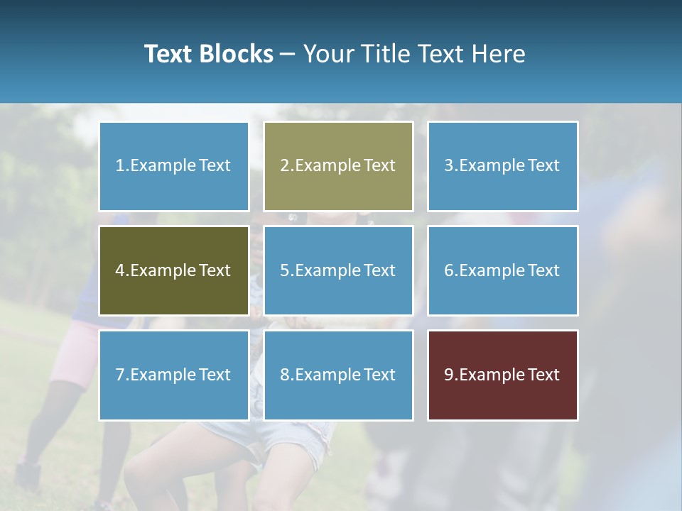 A Group Of Children Playing Tug Of War In A Park PowerPoint Template