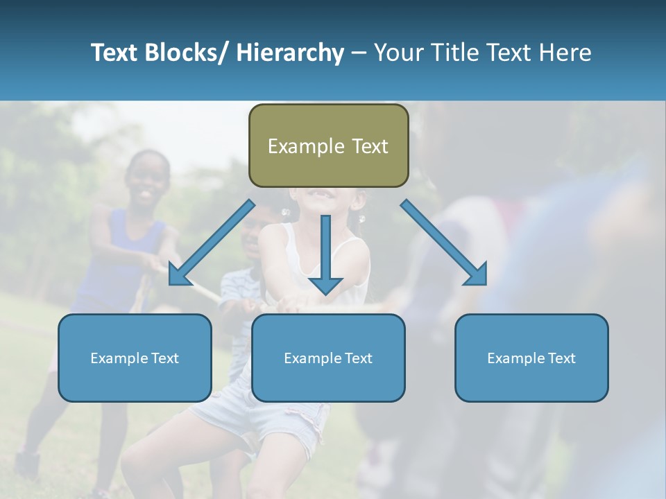 A Group Of Children Playing Tug Of War In A Park PowerPoint Template