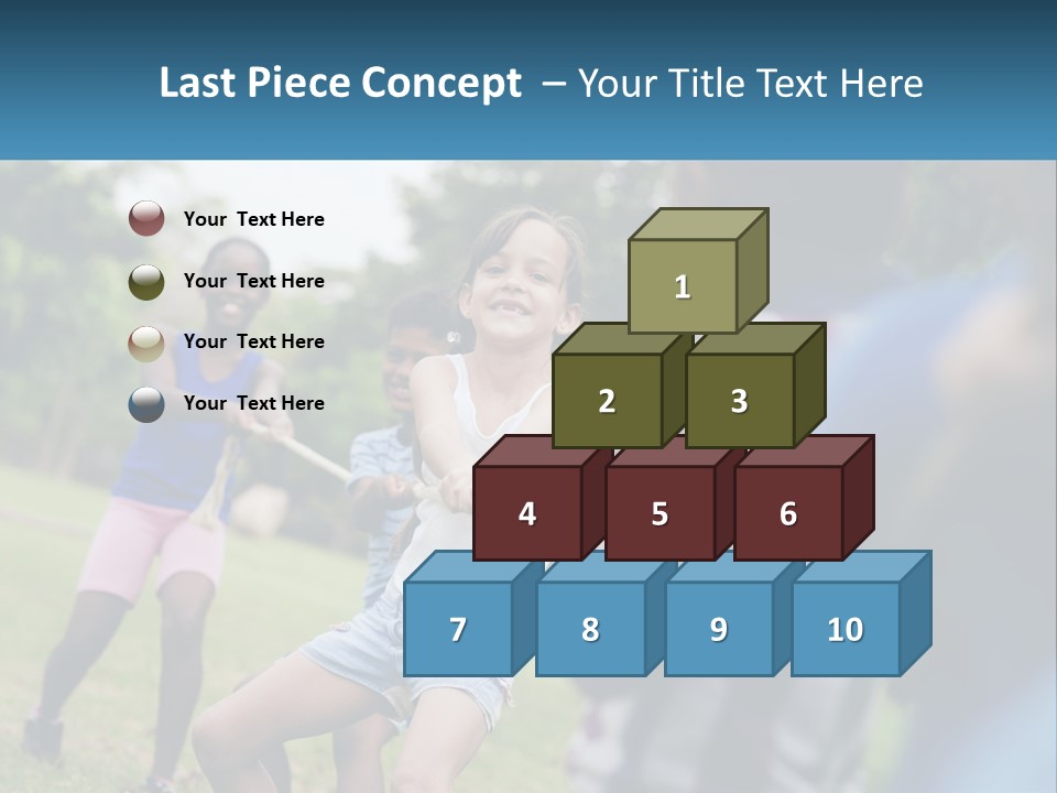 A Group Of Children Playing Tug Of War In A Park PowerPoint Template