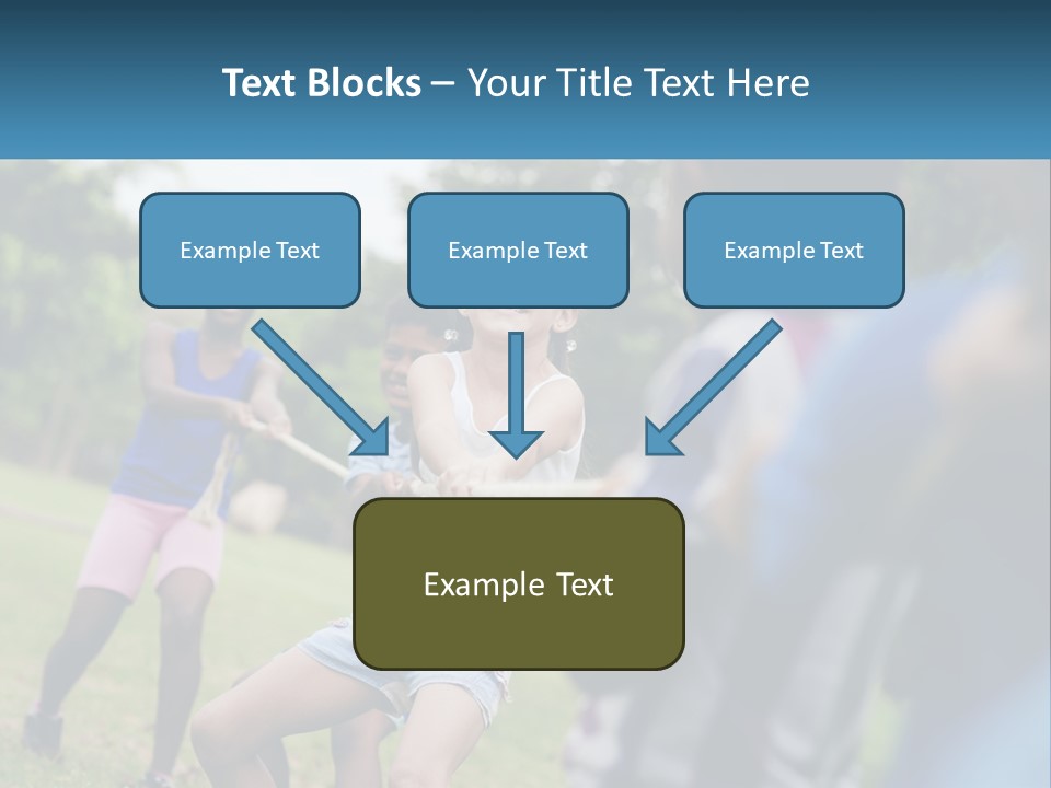 A Group Of Children Playing Tug Of War In A Park PowerPoint Template
