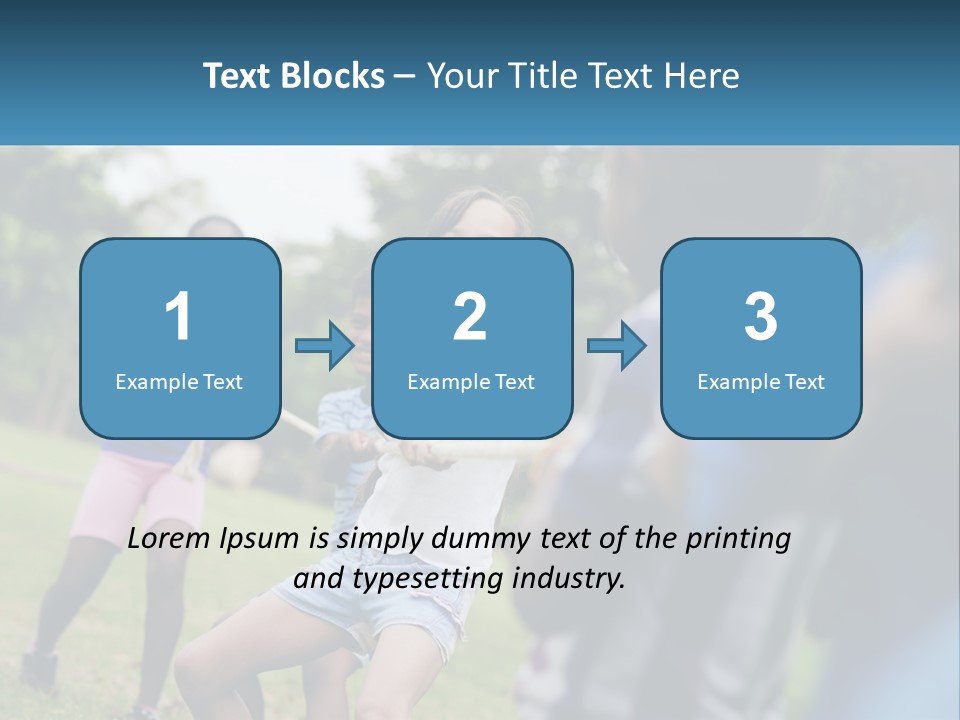 A Group Of Children Playing Tug Of War In A Park PowerPoint Template