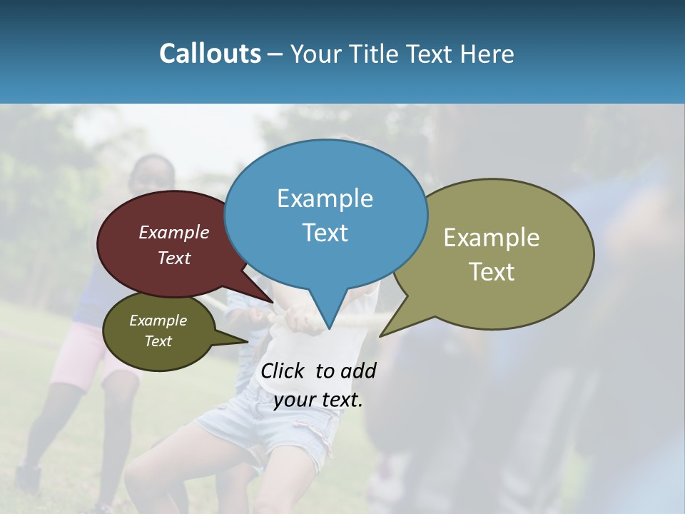 A Group Of Children Playing Tug Of War In A Park PowerPoint Template