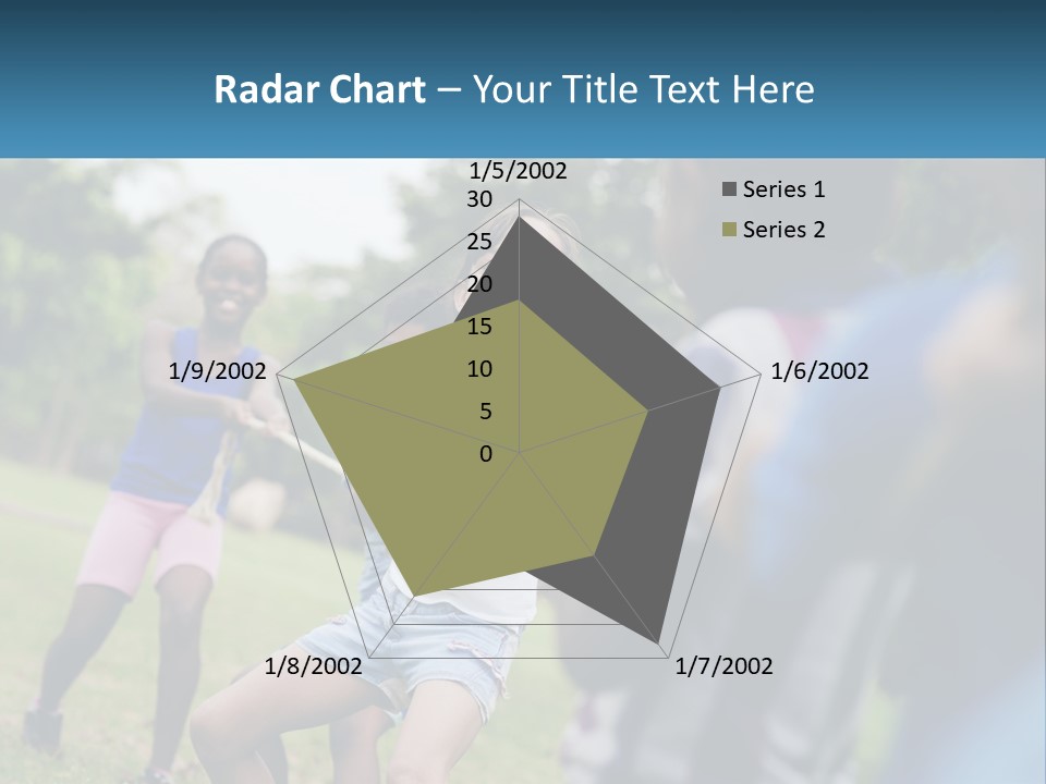 A Group Of Children Playing Tug Of War In A Park PowerPoint Template