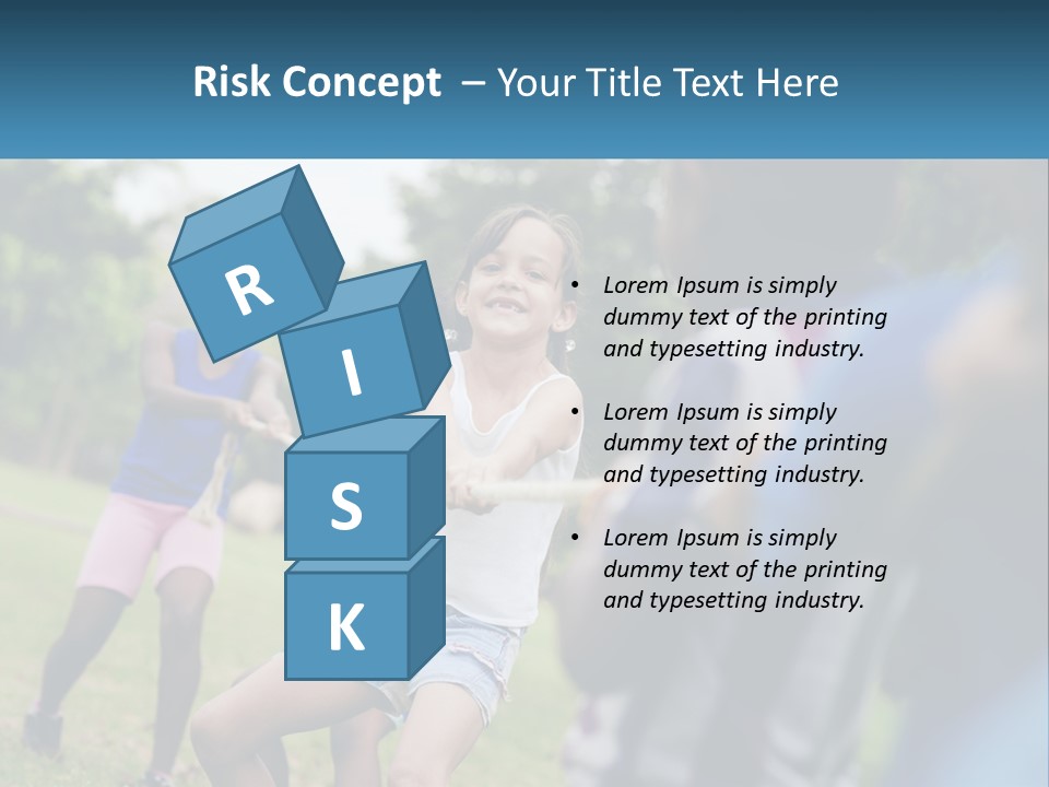 A Group Of Children Playing Tug Of War In A Park PowerPoint Template
